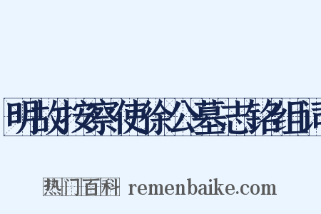明故按察使徐公墓志铭组词是什么意思的图片